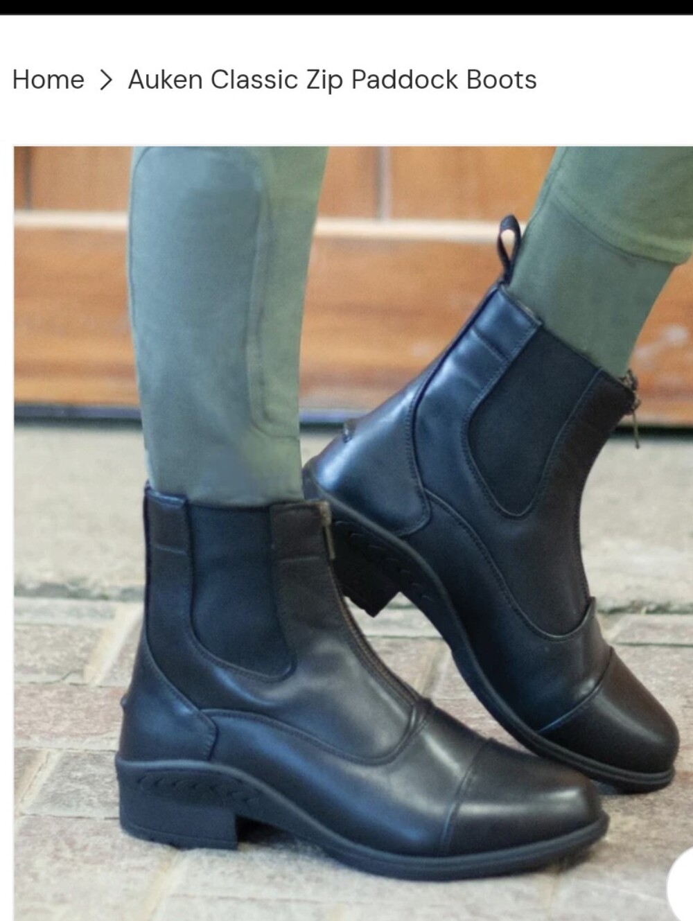 Auken Classic  Zip Paddock Boots  Black- Equestrian Boots Kids Size 1